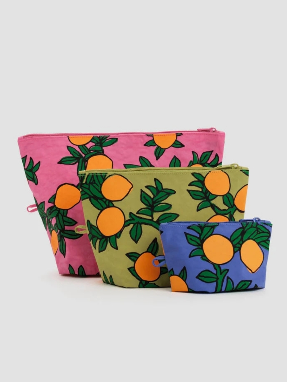 NWOT BAGGU Go Pouch Set Orange Trees (2 Pouches Only)